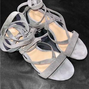 Gianvito Rossi Suede Gray Sandals